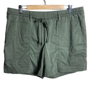 J. Jill Army Green Drawstring Shorts